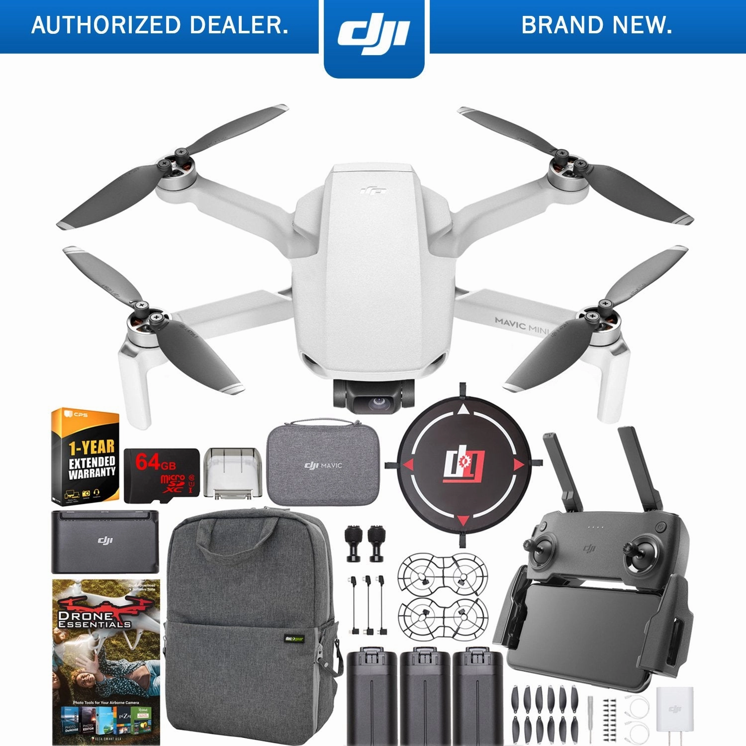 DJI Mavic Mini Drone Quadcopter Fly More Combo CP.MA.00000123.01   Remote Bundle