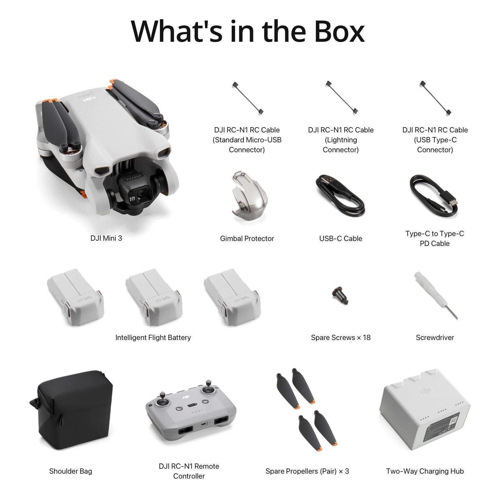 DJI Mini 3 Drone Quadcopter Fly More Combo Kit   RC-N1 Remote   Accessories Bundle dji mini 3