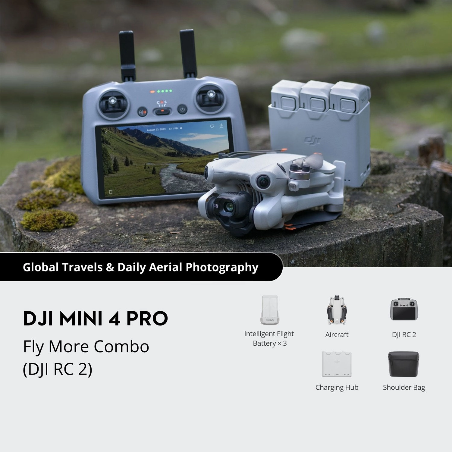 DJI Mini 4 Pro 4K HDR Drone Fly More Combo with RC 2 Remote Kit CP.MA.00000735.01