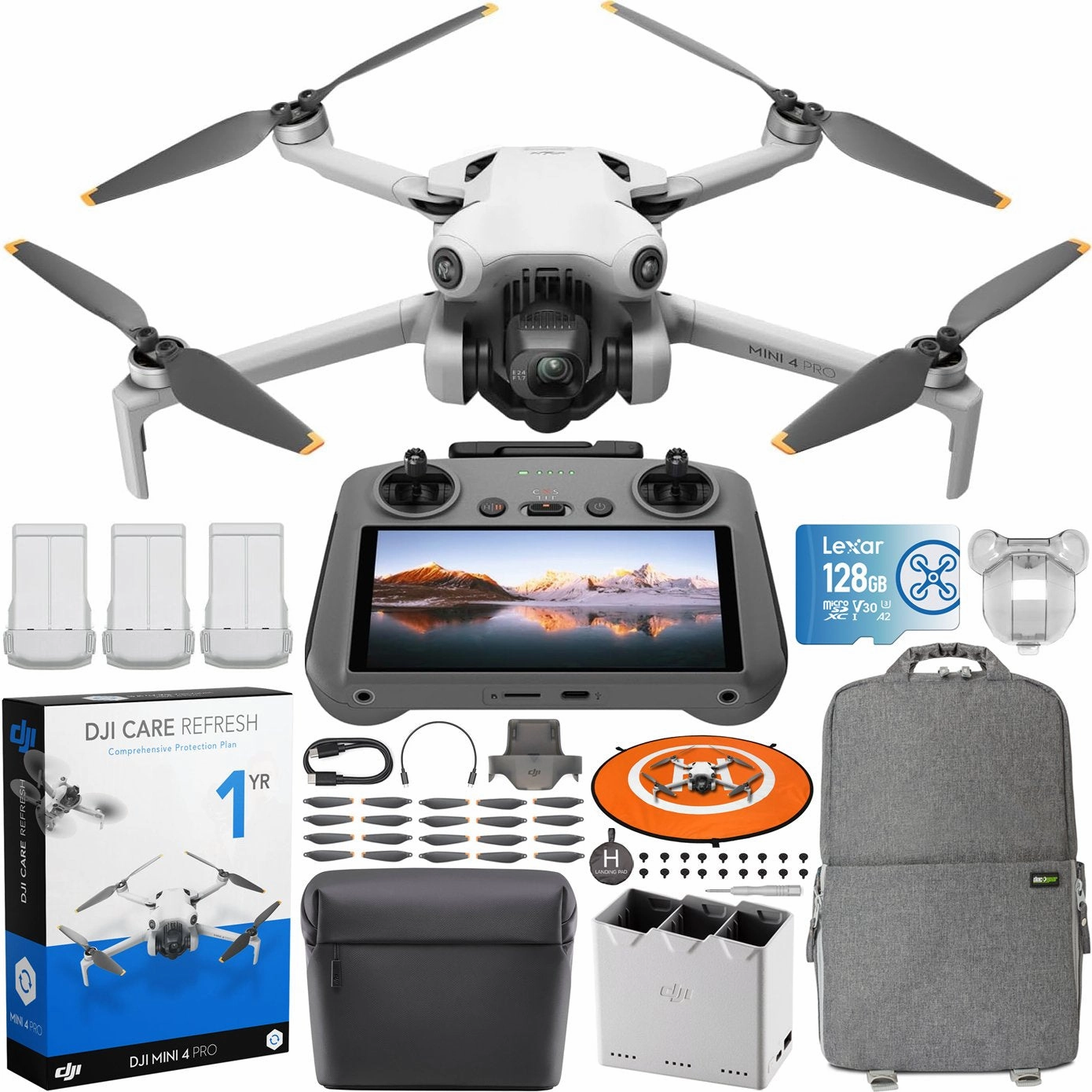 DJI Mini 4 Pro Drone 4K Fly More Combo Plus   RC 2 Remote   DJI Care Refresh Bundle dji mini 3