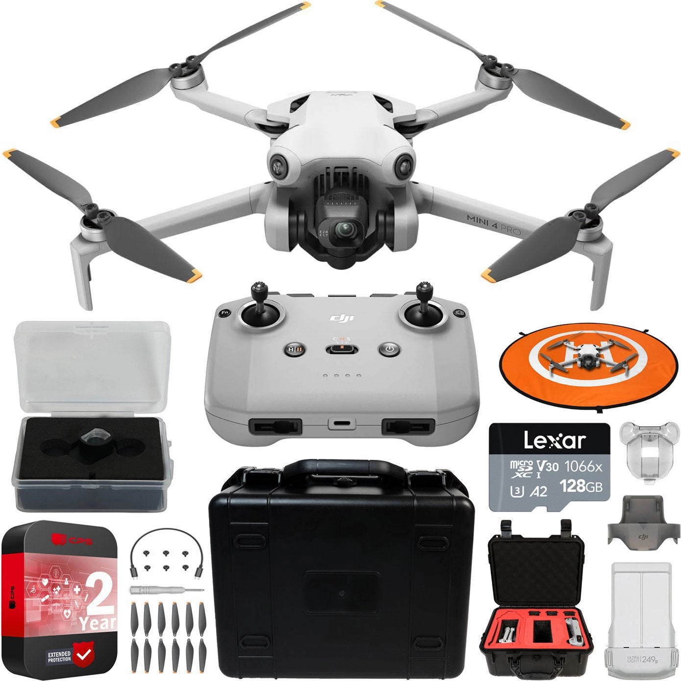 DJI Mini 4 Pro Drone Quadcopter w/ RC-N2 Remote   Custom Hard Case Accessory Bundle dji mini 3