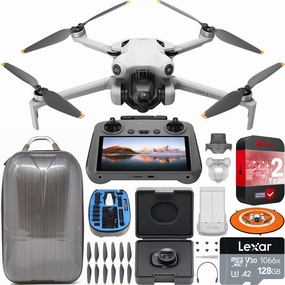 DJI Mini 4 Pro Drone Quadcopter with RC 2 Remote   Wide Angle Lens Accessory Bundle dji mini 3