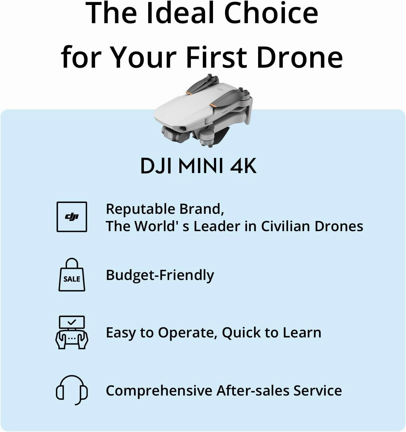 DJI Mini 4K Drone Quadcopter w/RC-N1 Remote   Extended Warranty & Accessories Bundle
