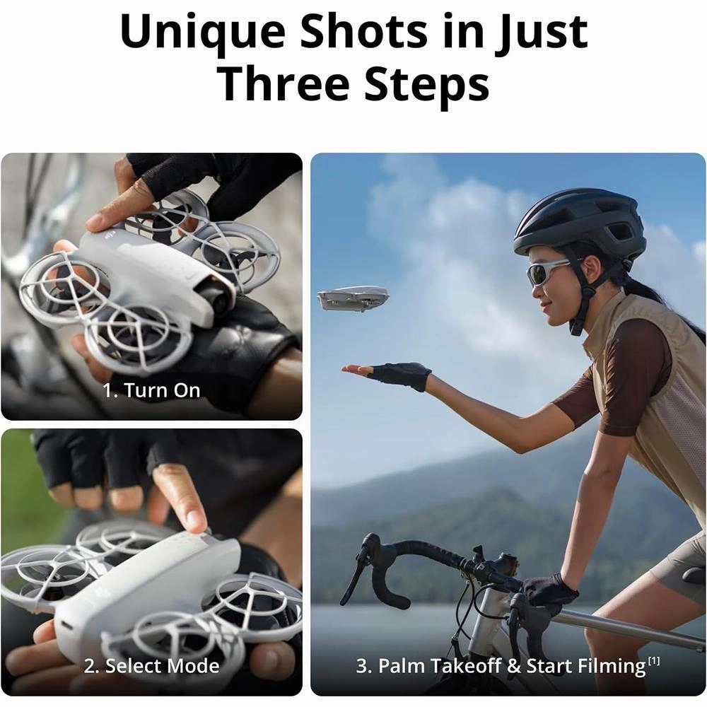 DJI Neo Drone Mini 4K Quadcopter with 3 Battery Combo CP.FP.00000218.02 - Open Box