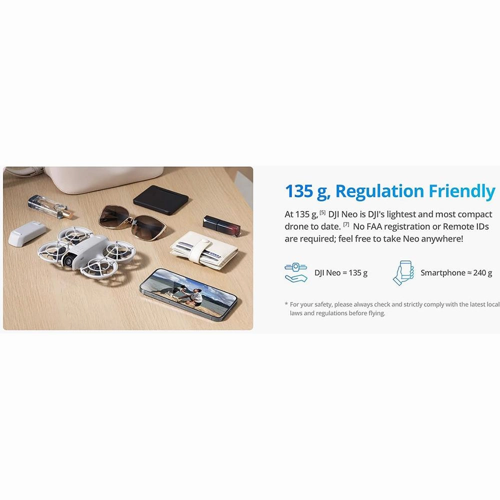DJI Neo Drone Mini 4K Quadcopter with 3 Battery Combo CP.FP.00000218.02 - Open Box