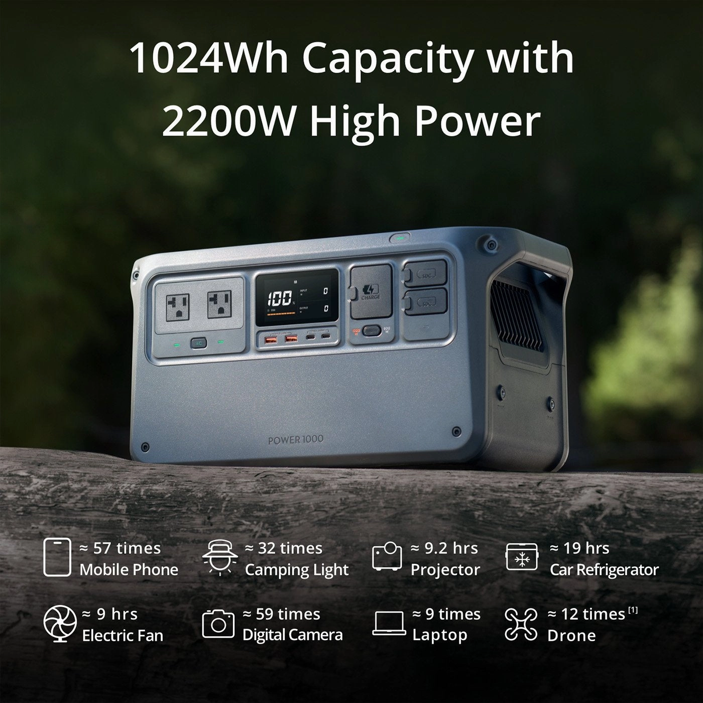 DJI Power 1000, Portable, High Capacity, Ultra- Quiet Outdoor Power Source
