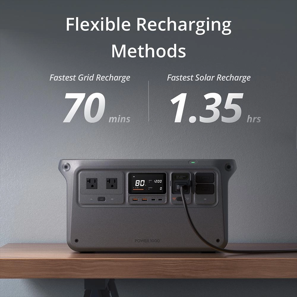 DJI Power 1000, Portable Outdoor Power Source with Solar Panel & 2 Year Warranty