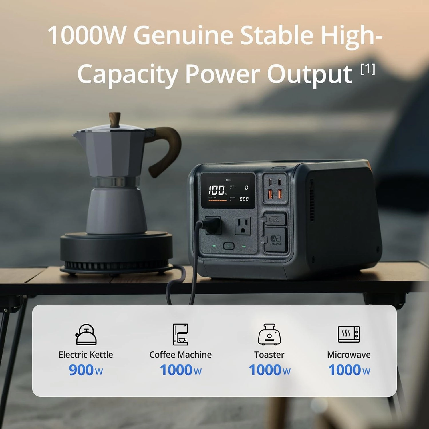 DJI Power 500 Portable Power Station, 512Wh LFP Battery, 1000W Output, Fast Charging