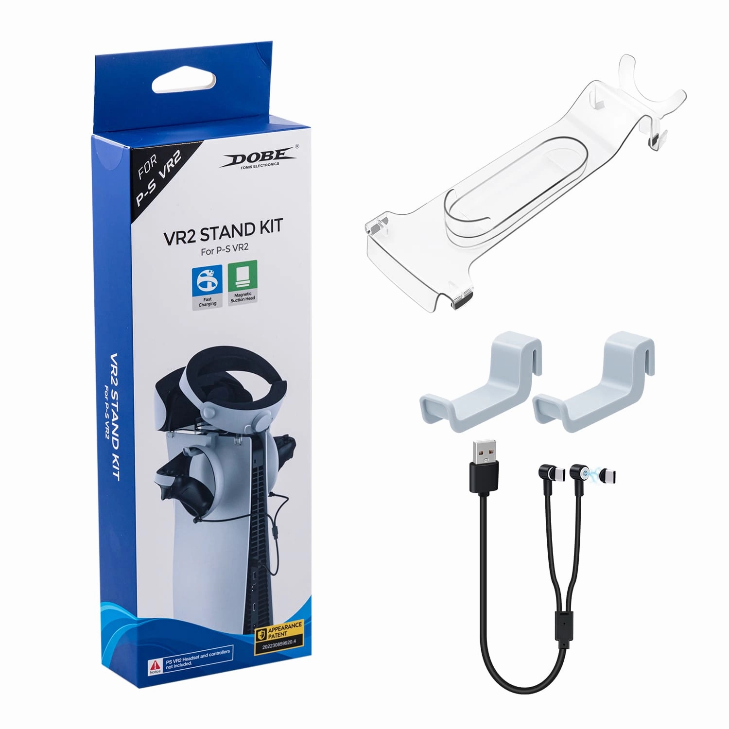 Dobe PS5 VR2 Stand Kit with Magnetic Fast Charging Cable TP5-2523