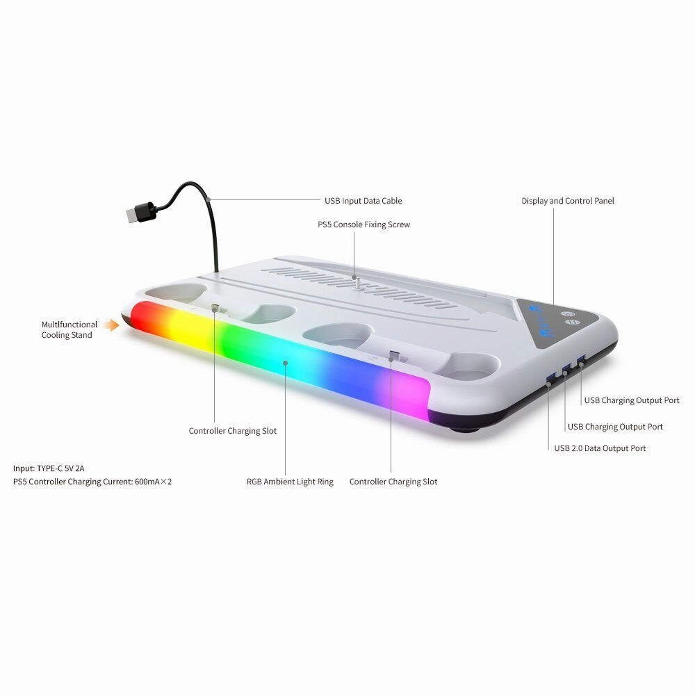 Dobe TP5-3557 Multifunctional Cooling Stand For PS5/PS5 Slim