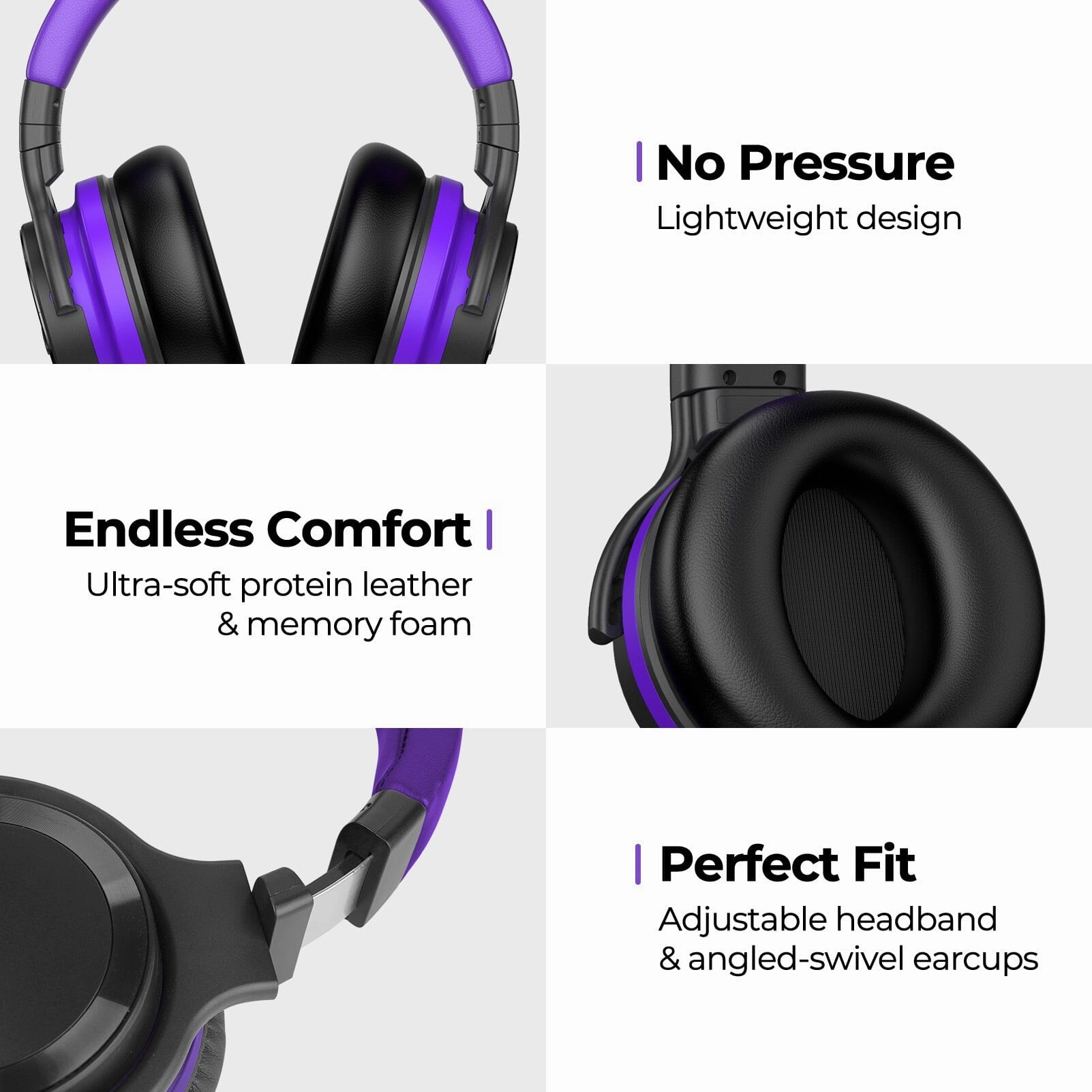 E7 Active Noise Cancelling Headphones Wireless 5.0 Bluetooth Headphones with Rich Bass