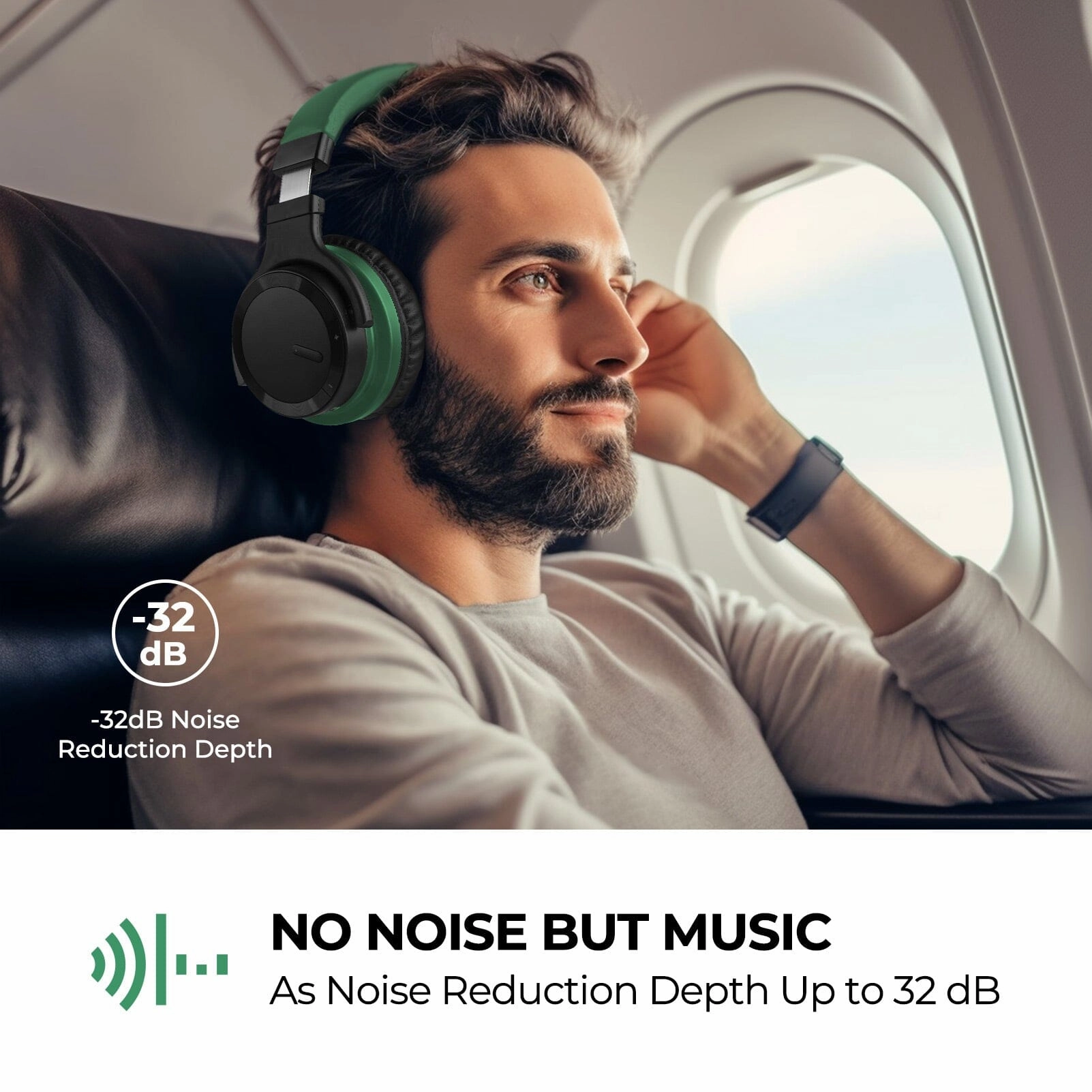 E7 Active Noise Cancelling Headphones Wireless 5.0 Bluetooth Headphones with Rich Bass