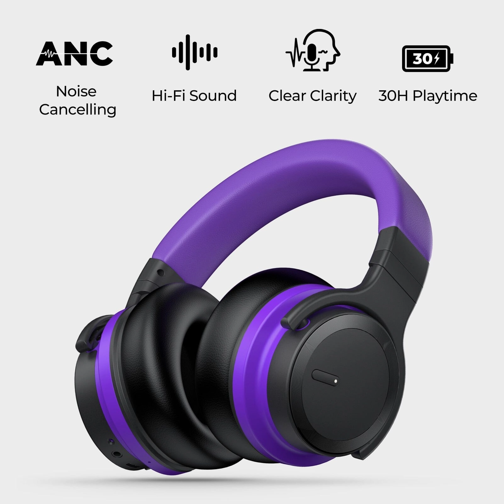 E7 Active Noise Cancelling Headphones Wireless 5.0 Bluetooth Headphones with Rich Bass