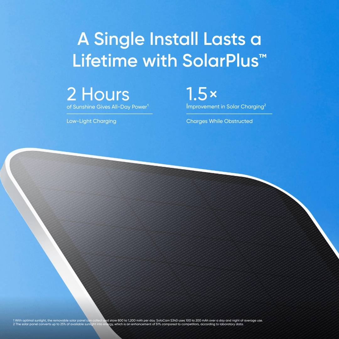 Eufy Solocam S340 2K Pan, Tilt & Zoom with Solar Panel | T81703W1
