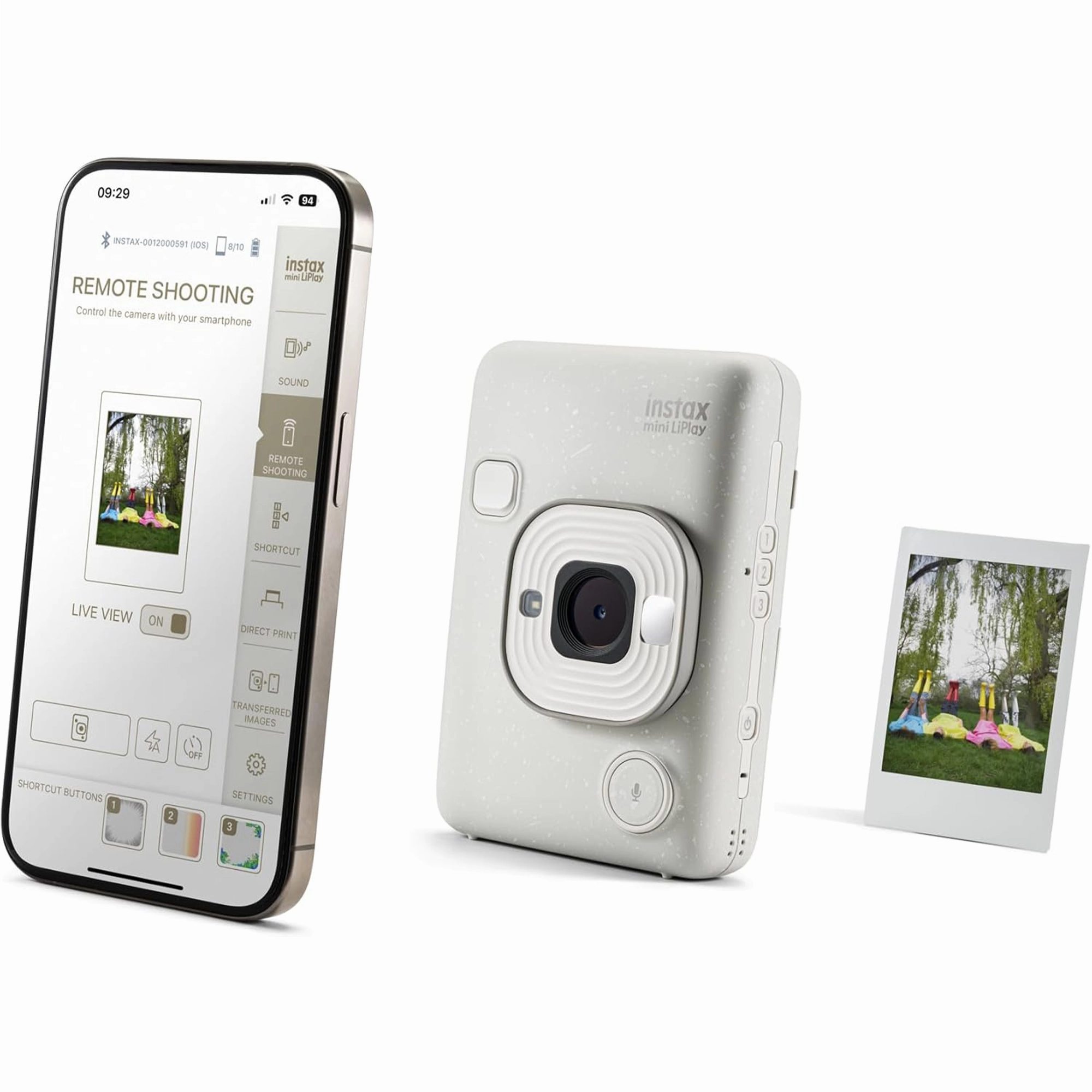 Fujifilm Instax Mini Liplay Hybrid Instant Camera - Misty White