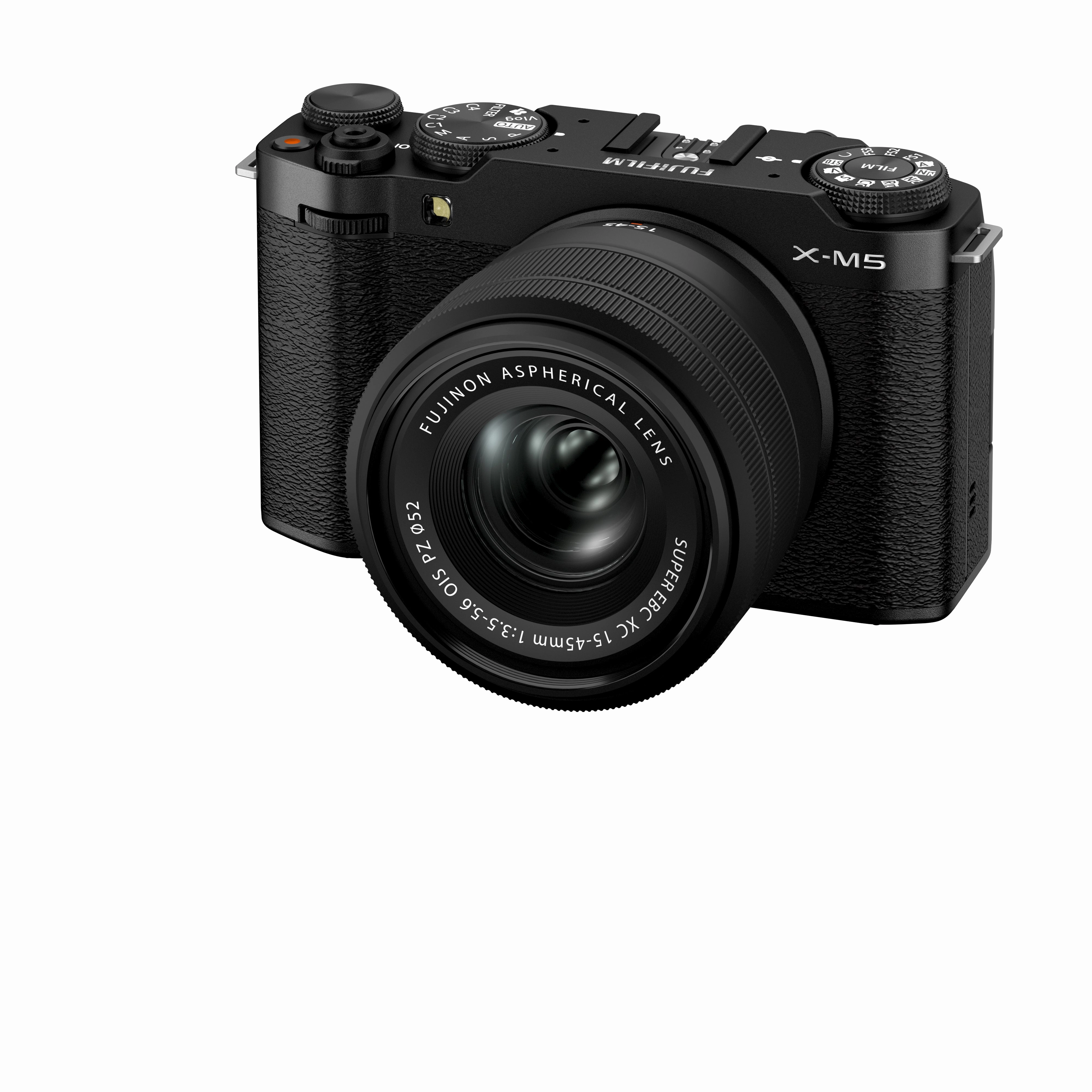FUJIFILM X-M5 Mirrorless Camera Black with XC 15-45mm f3.5-5.6 OIZ PZ Lens Kit