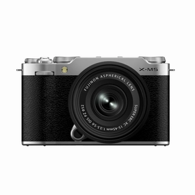 Fujifilm X-M5 Mirrorless Camera with XC 15-45mm f/3.5-5.6 OIS PZ Lens - Silver digital camera