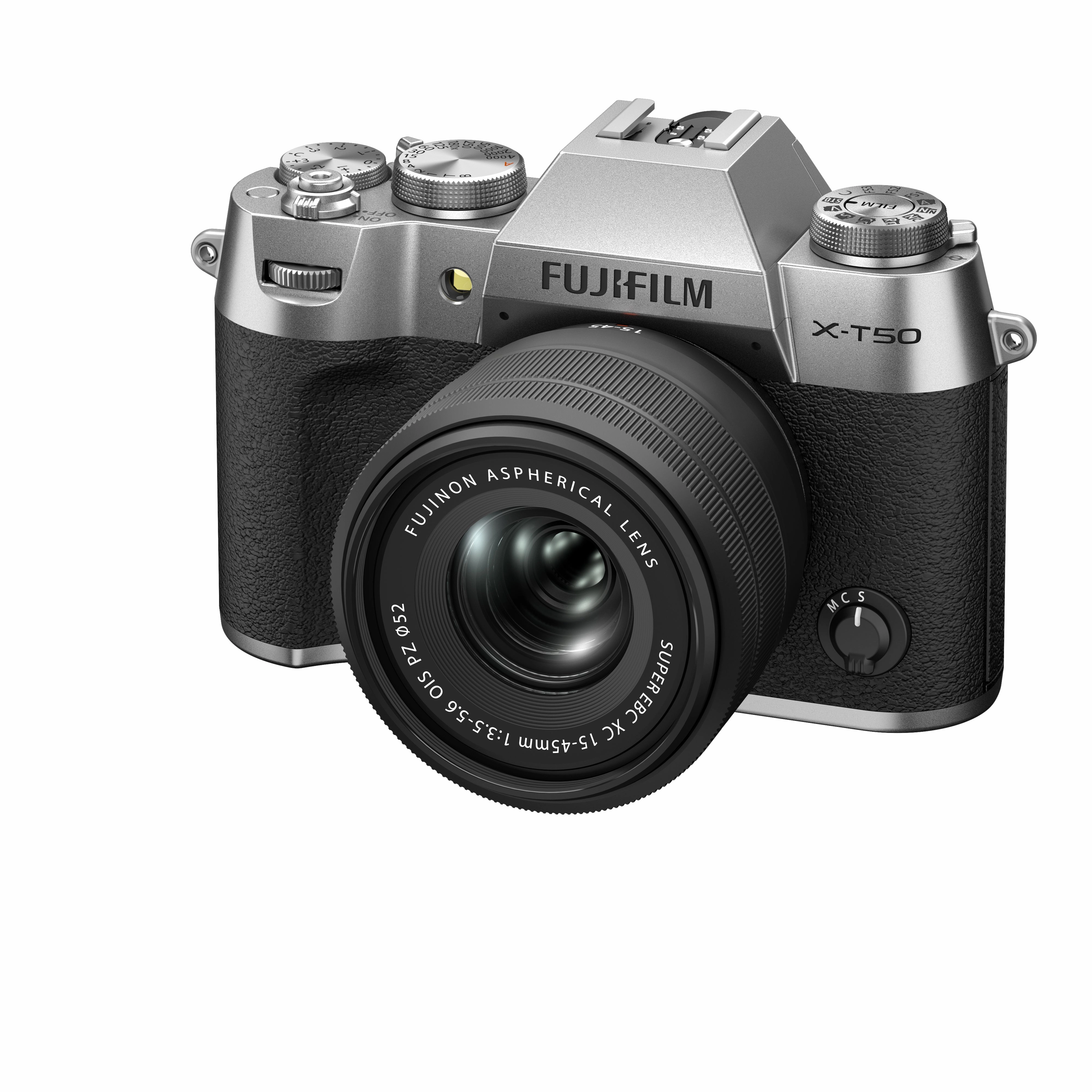 FUJIFILM X-T50 Mirrorless Camera (Silver Body) with XC 15-45mm Lens Kit