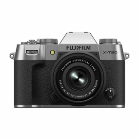 FUJIFILM X-T50 Mirrorless Camera (Silver Body) with XC 15-45mm Lens Kit portrait photography