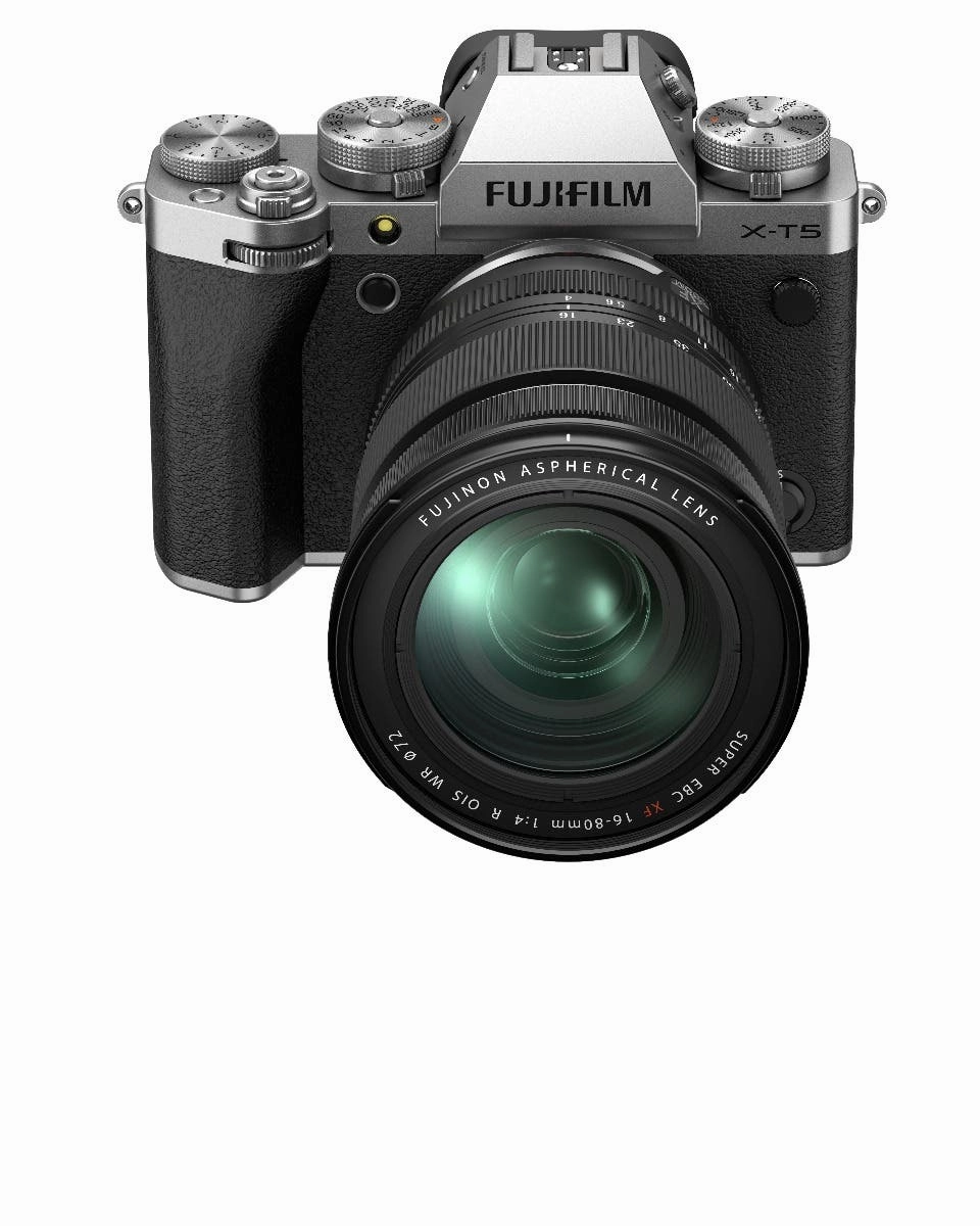 FUJIFILM X-T5 Mirrorless Camera Silver with XF 16-80mm Lens Kit