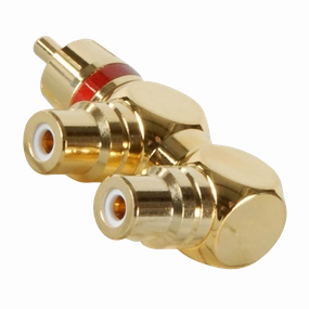 Gold RCA Y Adapter multi channel home theatre,surround sound system