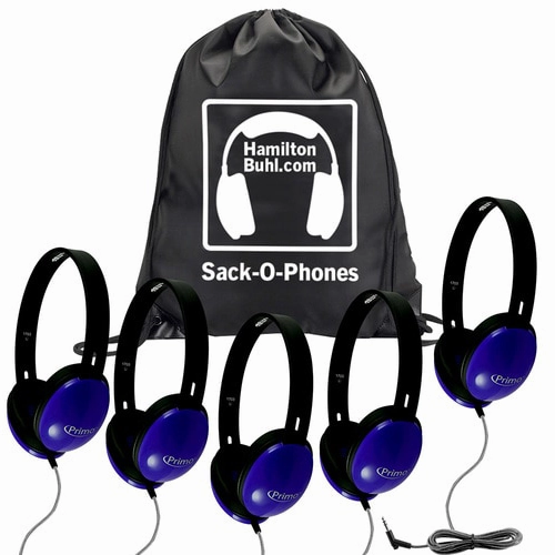 HamiltonBuhl Sack-O-Phones Primo Headphones 5-Pack (3 Colors)