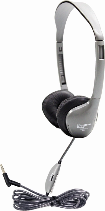 HamiltonBuhl SchoolMate On-Ear Stereo Headphone with Leatherette Cushions & In-line Volume (Multi-Packs Available) noise cancelling headphones, bluetooth earbuds
