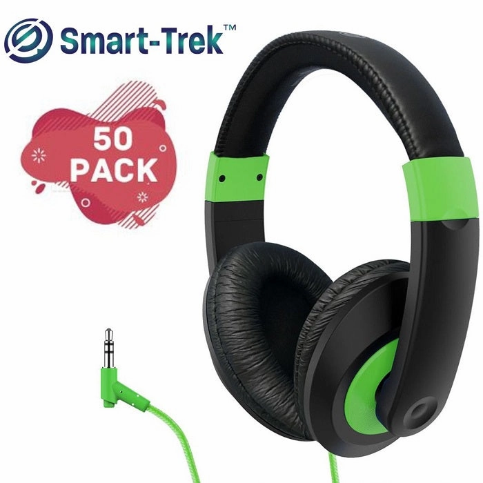 HamiltonBuhl Smart-Trek Deluxe Stereo Headphone with In-Line Volume Control and 3.5mm TRS Plug (50-Pack) (2 Colors Available)