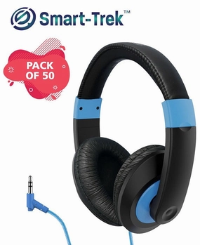 HamiltonBuhl Smart-Trek Deluxe Stereo Headphone with In-Line Volume Control and 3.5mm TRS Plug (50-Pack) (2 Colors Available) noise cancelling headphones, bluetooth earbuds