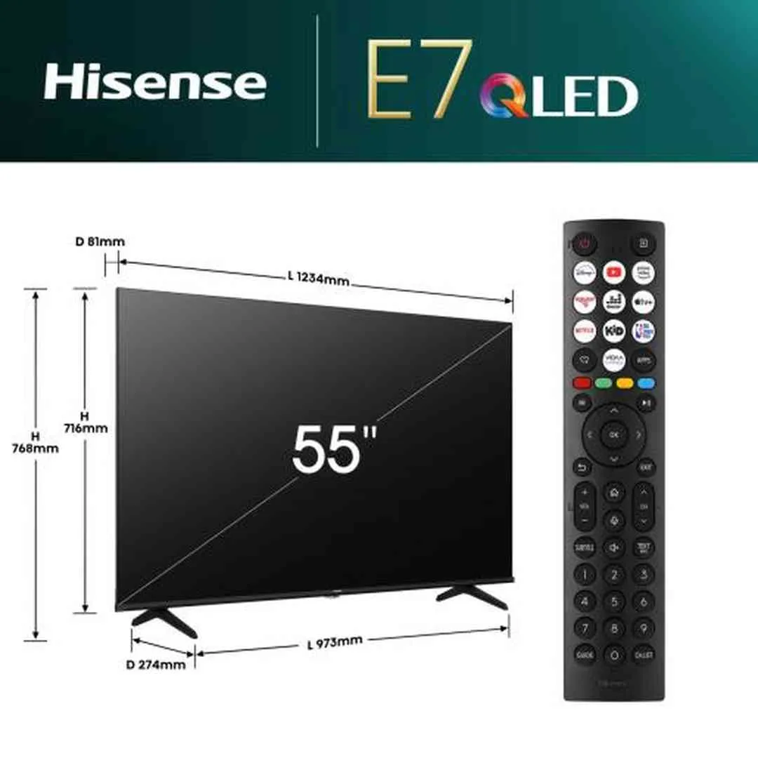 Hisense E7N 55" 4K QLED Smart TV | 55E71NQ