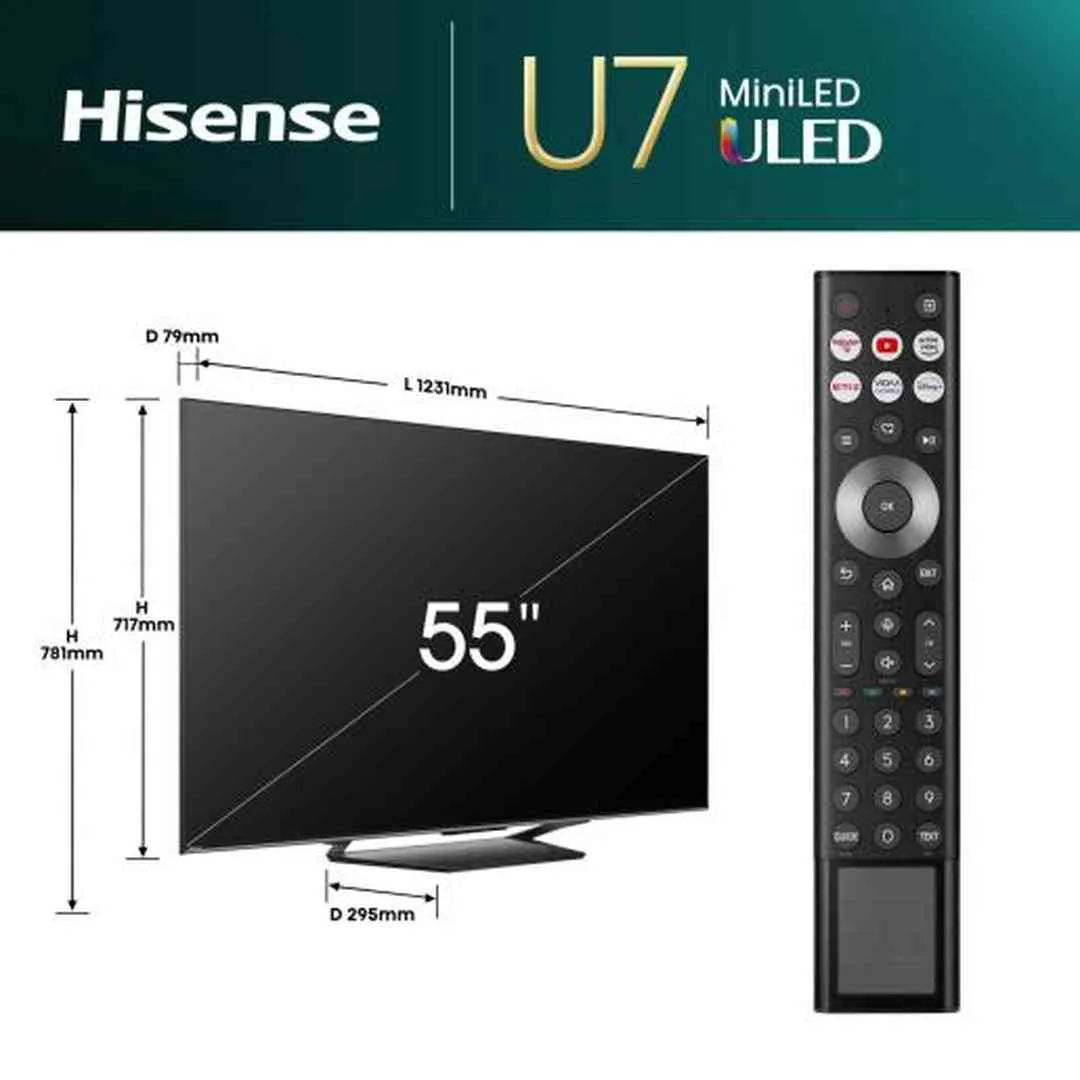 Hisense U7N 55" 4K UHD Mini-LED Smart TV | 55U71NQ