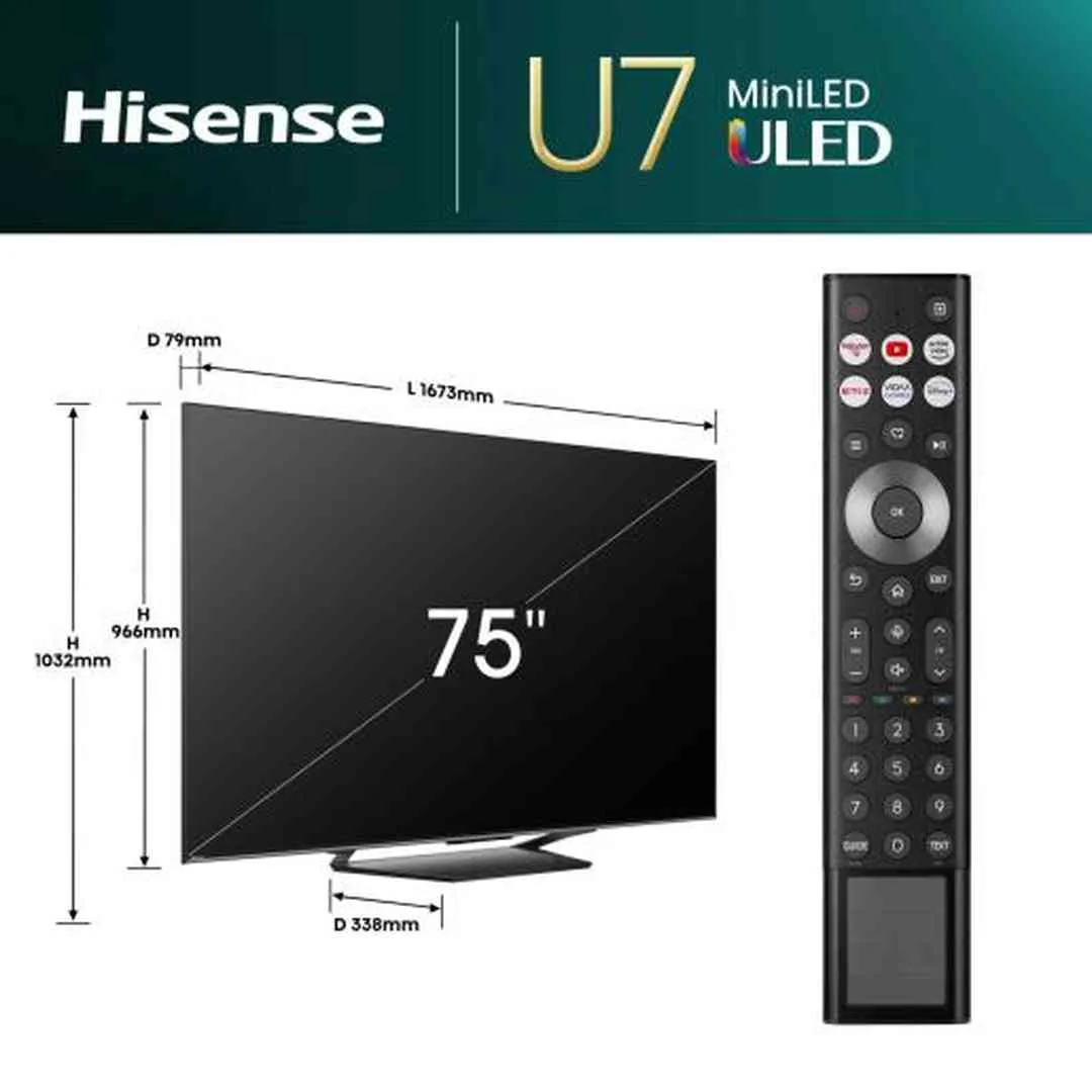 Hisense U7N 75" 4K UHD Mini-LED Smart TV  | 75U71NQ