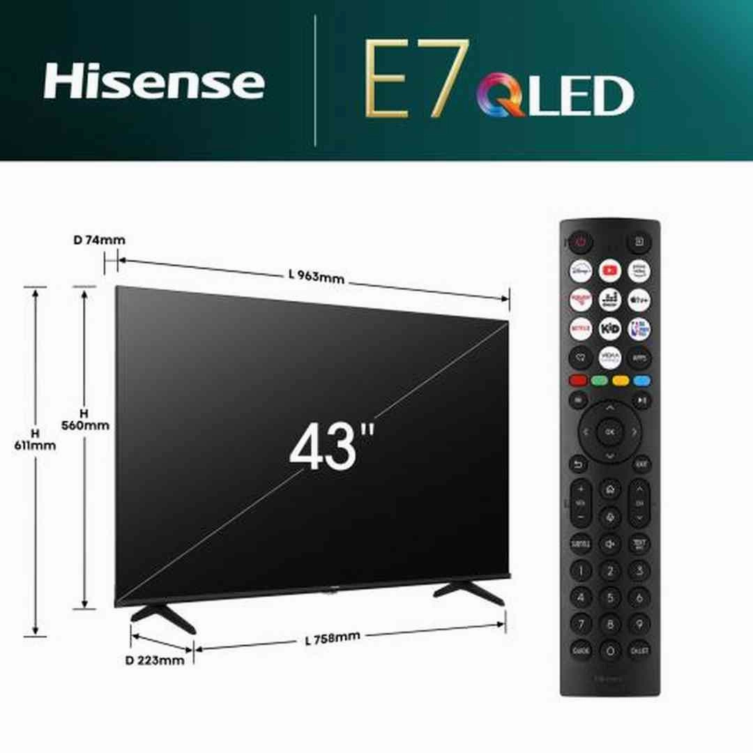 Hisense E7N 43" 4K UHD QLED Smart TV | 43E71NQ