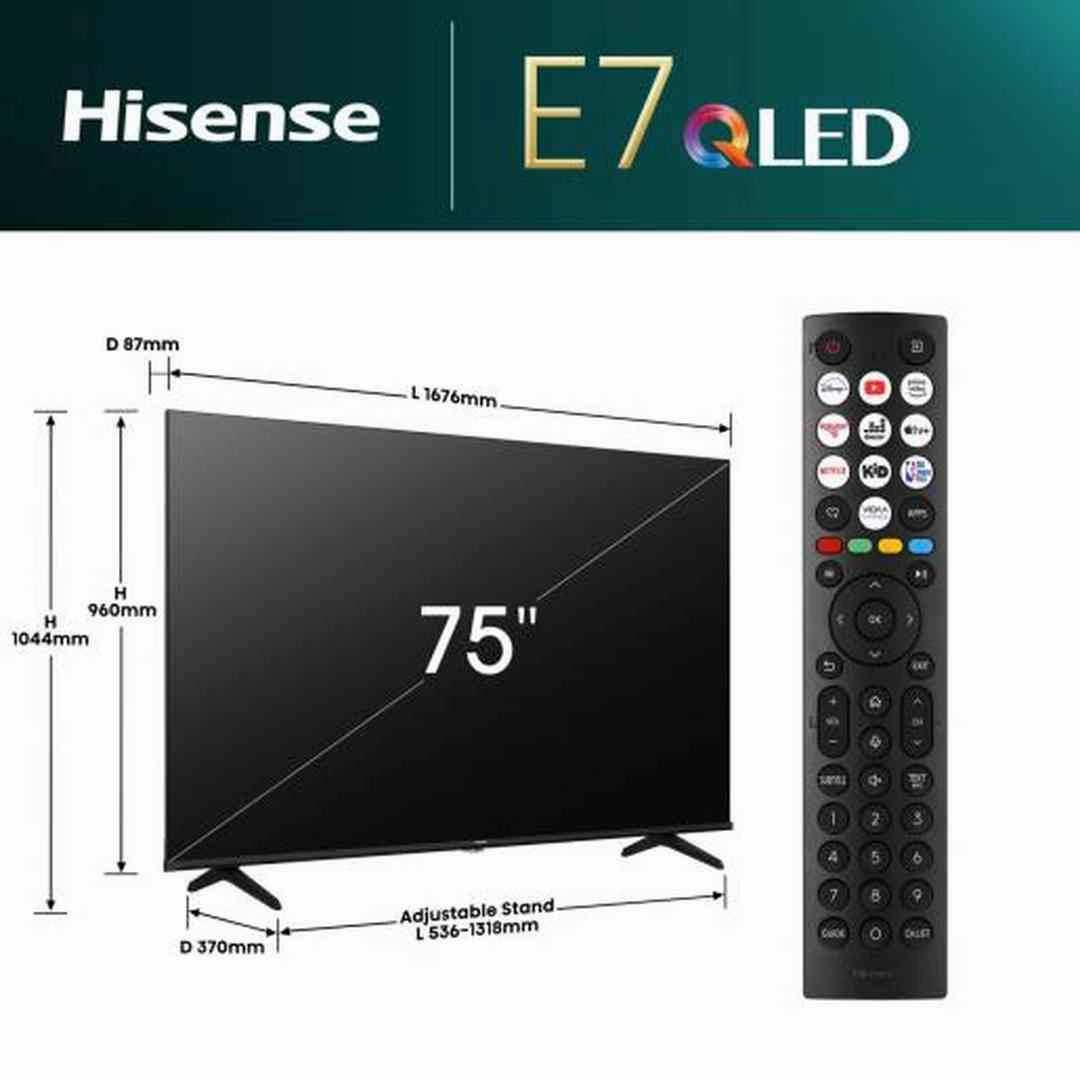 Hisense E7N 75" 4K UHD QLED Smart TV | 75E71NQ