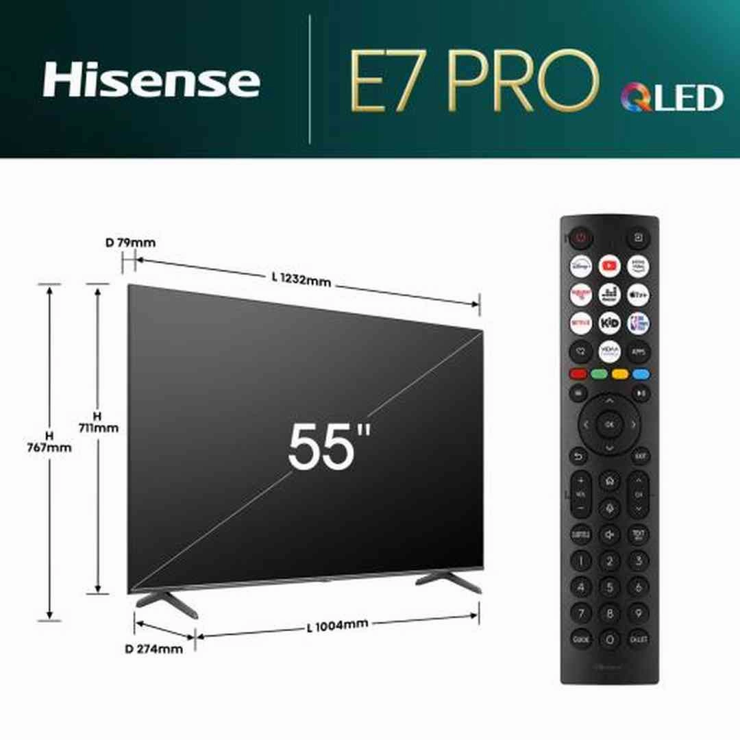 Hisense E7N Pro 55" 4K UHD QLED Smart TV | 55E71NQPRO