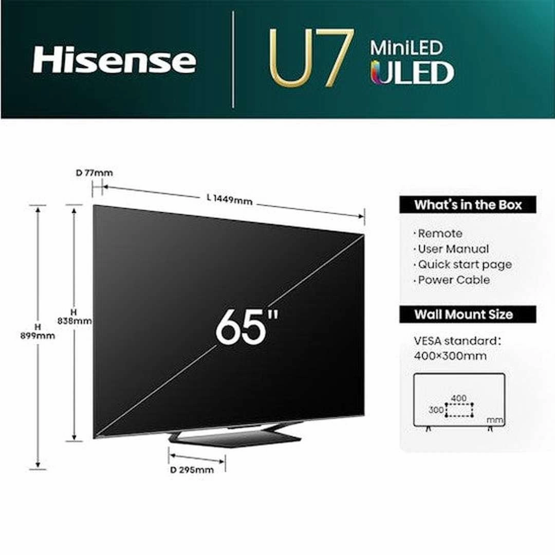Hisense U7N 65" 4K UHD Mini-LED Smart TV | 65U71NQ