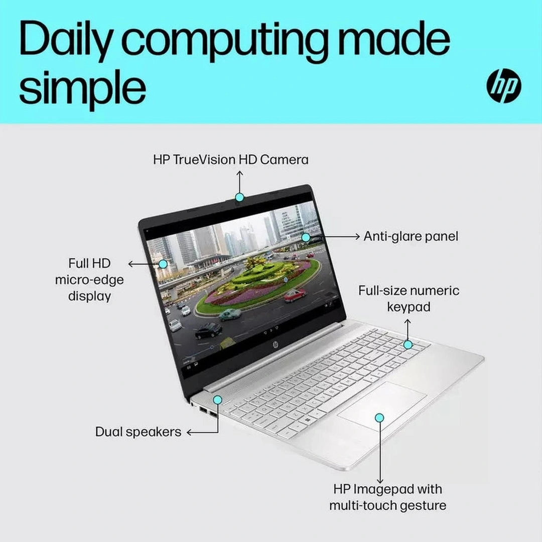 HP 15.6 Inch Intel Core i7 8GB RAM 512GB SSD Laptop - Silver | 15s-fq5030na