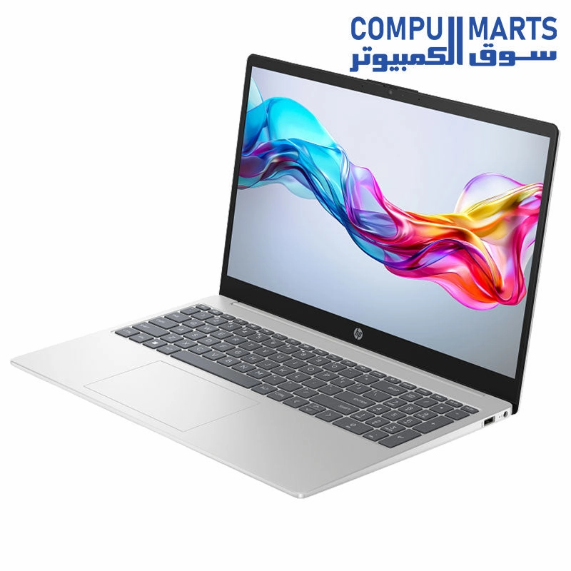 HP 15-fd0211ne - 13th INTEL CORE i5-1334U 10-Cores LAPTOP , 8 GB RAM, 512GB &nbsp;SSD, Intel Iris X Graphics, 15.6" FHD (1920x1080) anti-glare 250 nits, Dos - Natural silver