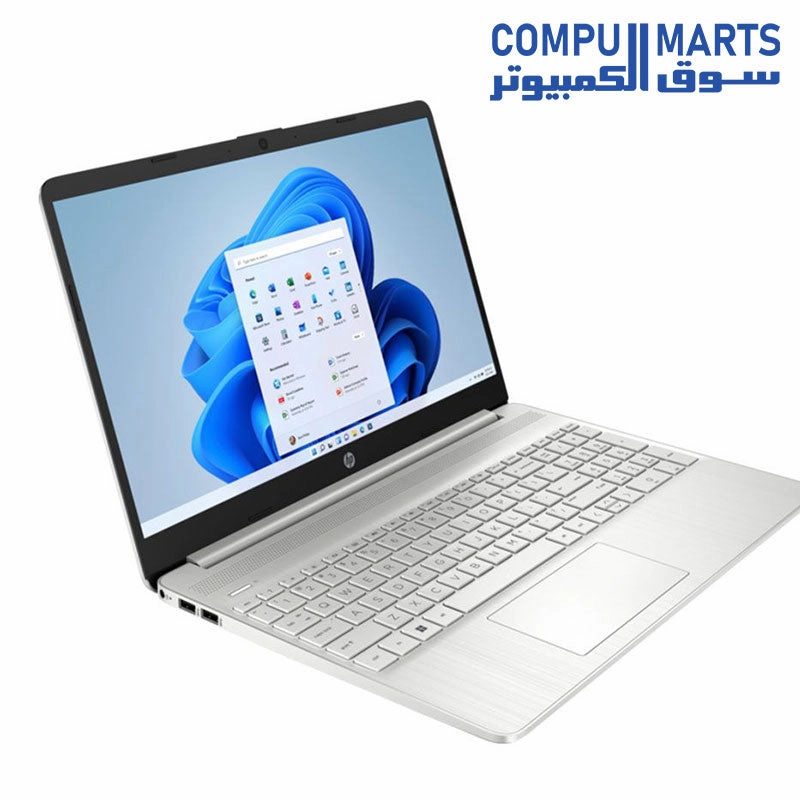 HP 15s-eq1002ne Laptop, AMD Ryzen 3-3250U, 15.6 Inch HD, 256GB SSD, 4GB RAM, AMD Radeon Integrated Graphics, Windows 11, Natural Silver