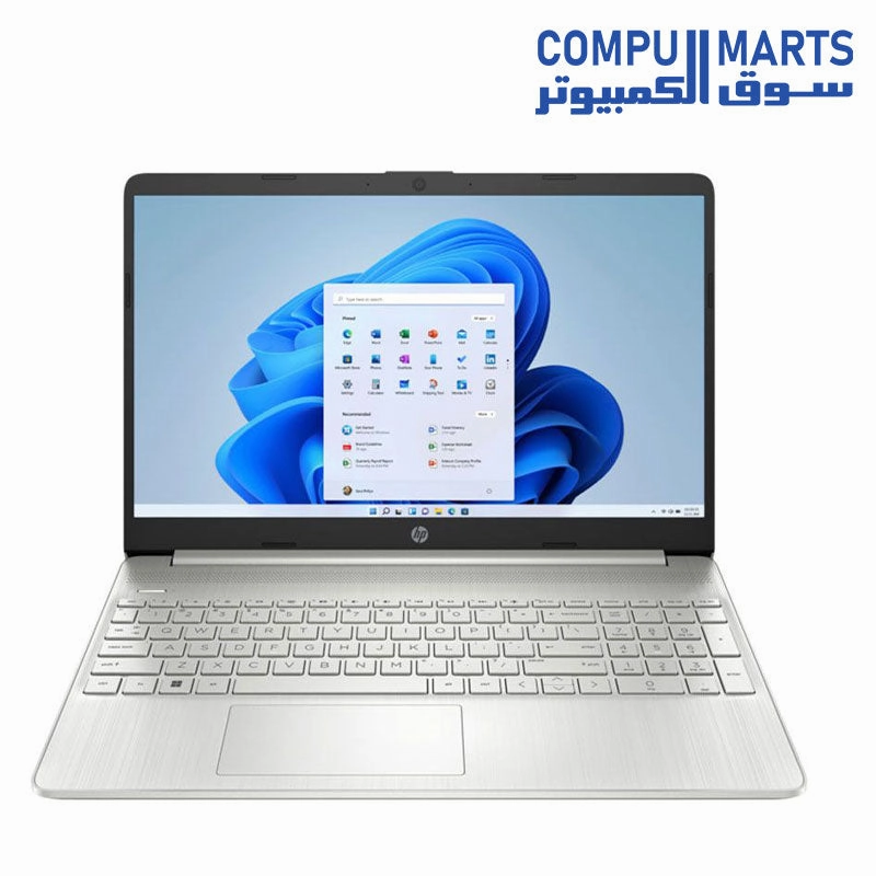 HP 15s-eq1002ne Laptop, AMD Ryzen 3-3250U, 15.6 Inch HD, 256GB SSD, 4GB RAM, AMD Radeon Integrated Graphics, Windows 11, Natural Silver mini pc,computer