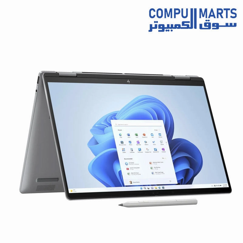 HP Envy X360 14-es1013dx Laptop, Intel Core 5-120U Processor, 14 Inch FHD Touch Display, 512 GB SSD, 8 GB RAM LPDDR4X, Intel Iris Xe Graphics, Win11, Meteor Silver - 9R8R2UA