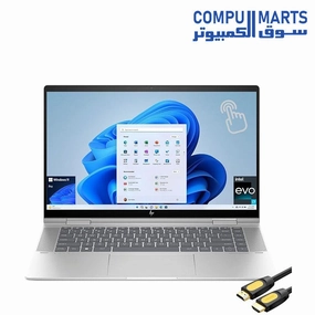HP Envy X360 2-IN-1 14-ES0013DX Laptop - 13th Intel core i5-1335U 10-cores, 8GB, 512GB SSD, Intel Iris Xe Graphics, 14" FHD (1920X1080) IPS MuliTouch, FingerPrint, Backlit Keyboard, Windows 11, Silver mini pc,computer
