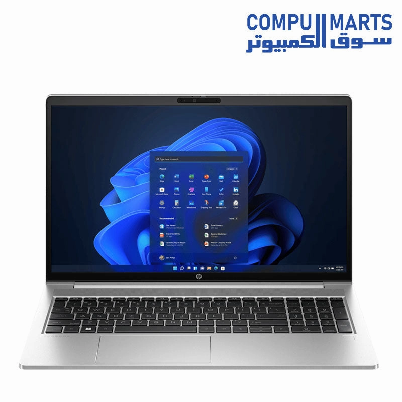 HP ProBook 450 G10 Laptop with 15.6 FHD, Intel core i5-1335U, Ram 16GB DDR4, SSD 256 NVMe, Intel iris Xe Graphics, Pike silver aluminum, Windows 11 mini pc,computer