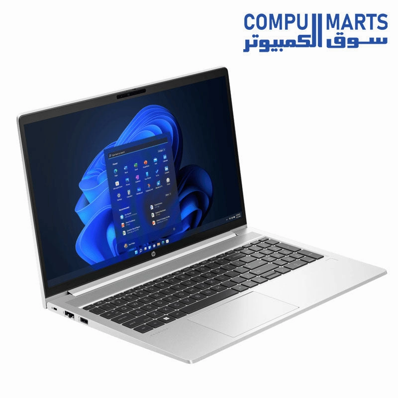 HP ProBook 450 G10 Laptop with 15.6 FHD, Intel core i5-1335U, Ram 16GB DDR4, SSD 256 NVMe, Intel iris Xe Graphics, Pike silver aluminum, Windows 11