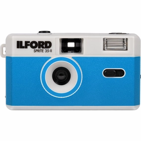 Ilford Sprite 35-II Film Camera - Silver & Blue mirrorless camera