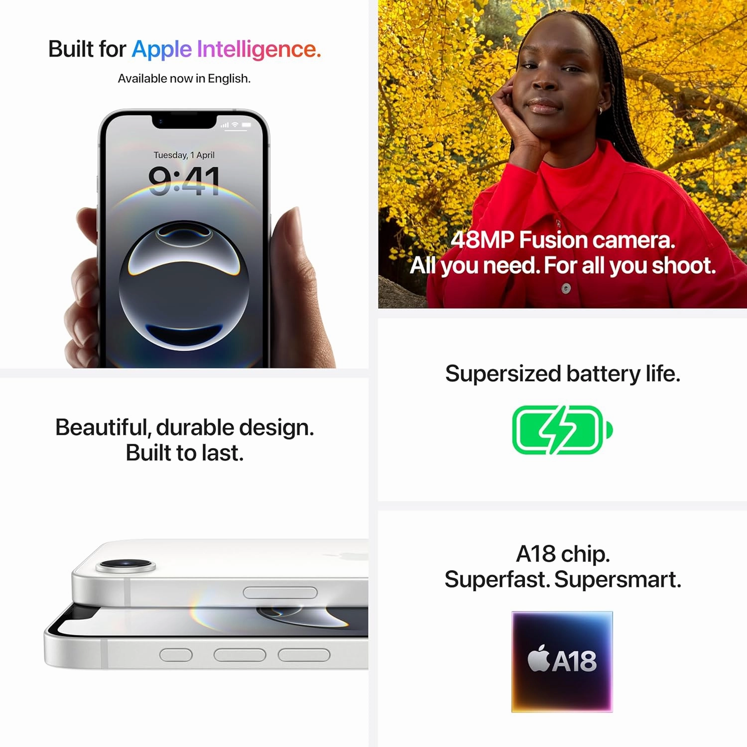 iPhone 16e, 8GB & 128GB, 6.1Inch, 4005Mah, Black