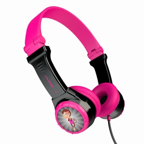 JBuddies Folding Kids Headphones Black/Pink bass headphones, foldable headphones