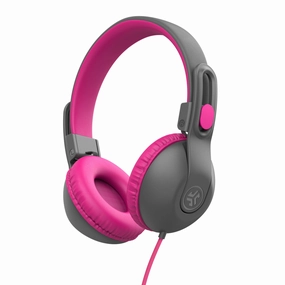 JBuddies Studio 2 On-Ear Kids Wired Headphones Pink/Gray bass headphones, foldable headphones