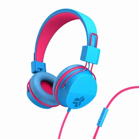 JBuddies Studio On-Ear Kids Wired Headphones Blue/Pink bass headphones, foldable headphones