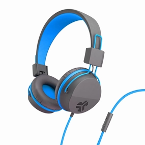 JBuddies Studio On-Ear Kids Wired Headphones Graphite/Blue bass headphones, foldable headphones